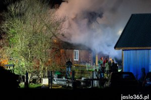 Pożar drewnianego domu w Krempnej